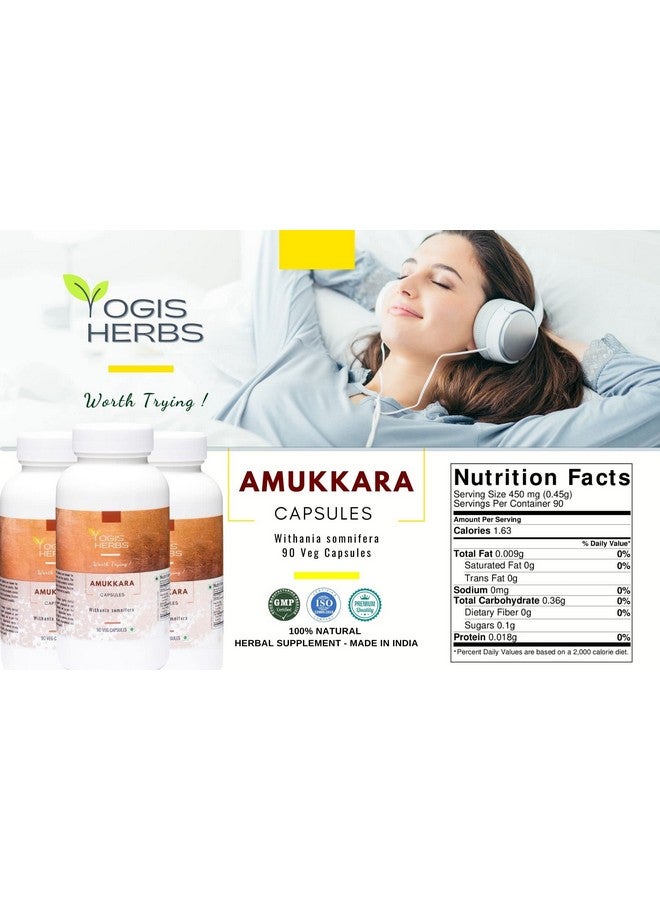 YOGIS HERBS Amukkara Capsules - Ashwagandha Root, Herbal Supplement, Stress Support (Withania Somnifera) 90 Veg Capsules - Image 4
