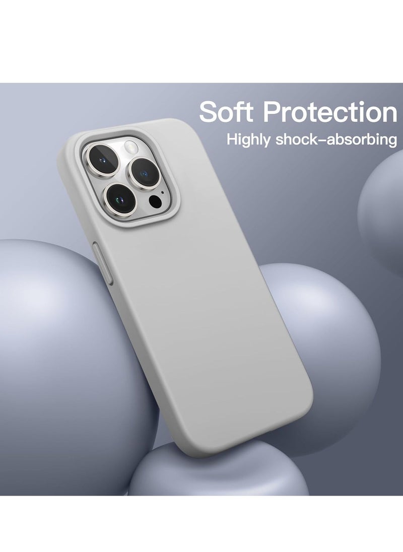 Raxoom 5 in 1 Silicone Case for iPhone 14 Pro Max 6.7-Inch, with 2-Pack Screen Protector and 2-Pack Camera Lens Protector, Full Coverage Tempered Glass Film, Shockproof Phone Cover (Silver) - Image 5