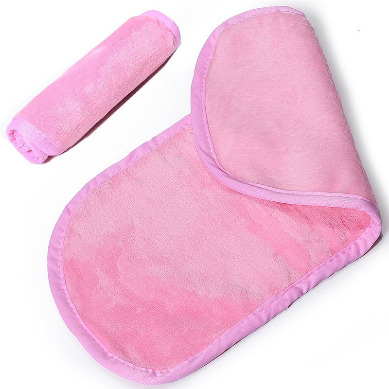 PleasingCare Makeup Remover Cloth Clean Towel Reusable Facial Cleansing Towel  Chemical Free Remove Makeup Instantly with Just Water  Moneyback Satisfaction Guaranty 1 Pink
