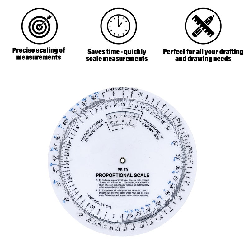 Westcott 6â€ Proportional Measuring Scale, White, PS-79 - Image 2
