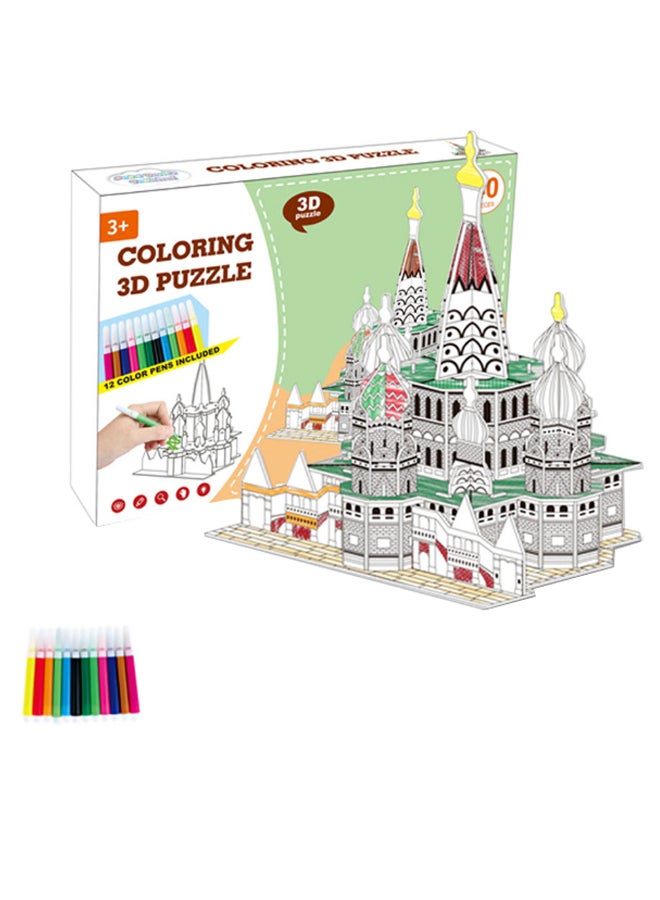 52-Piece Castle 3D Puzzle Paper Jigsaw Kit - Image 2