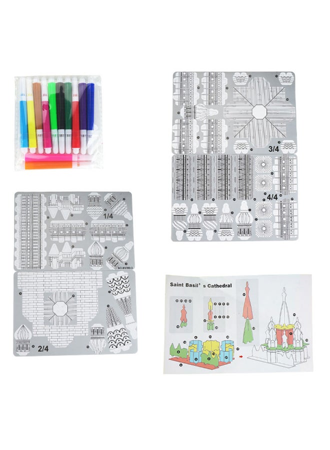 52-Piece Castle 3D Puzzle Paper Jigsaw Kit - Image 1