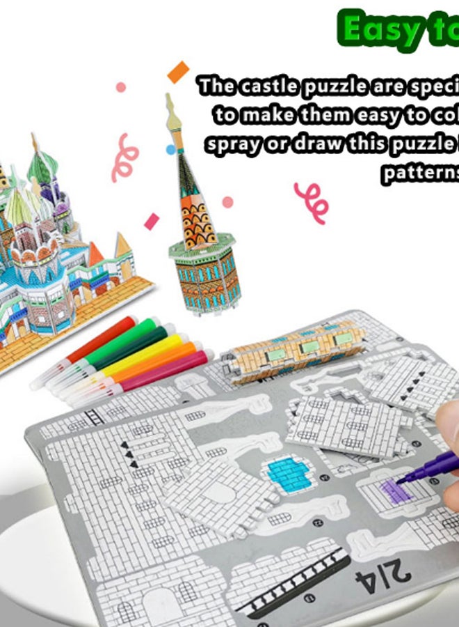 52-Piece Castle 3D Puzzle Paper Jigsaw Kit - Image 3