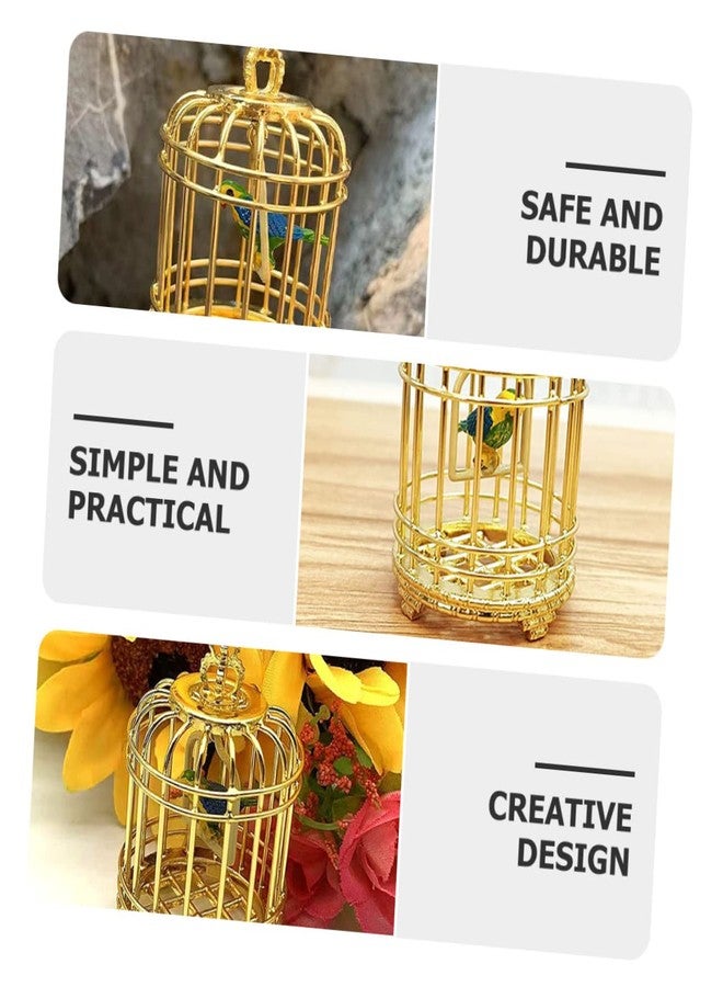 Balacoo Vintage Dollhouse Birdcage: 1:12 Scale Miniature Bird Cage Ornament, Miniature Dollhouse Accessories (Golden) - Image 4
