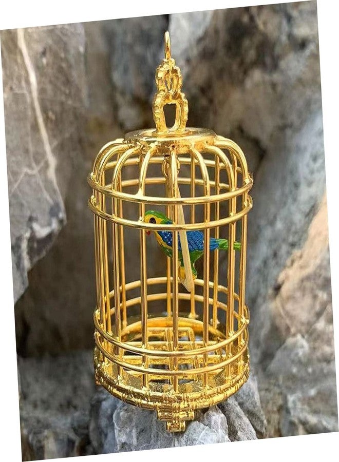 Balacoo Vintage Dollhouse Birdcage: 1:12 Scale Miniature Bird Cage Ornament, Miniature Dollhouse Accessories (Golden) - Image 3