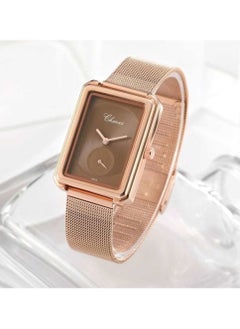 Chenxi Rectangular Female Watch Rose Gold Mesh with Quartz Watch Waterproof Ladies Watch 090A  - Image 2