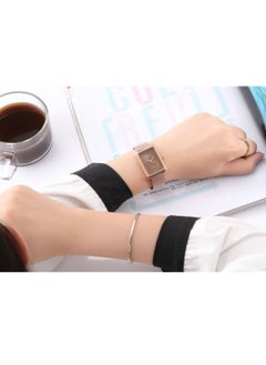 Chenxi Rectangular Female Watch Rose Gold Mesh with Quartz Watch Waterproof Ladies Watch 090A  - Image 3