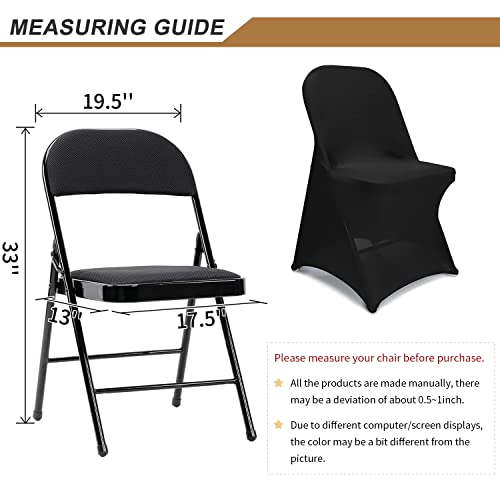 ManMengJi Spandex Folding Chair Covers, Black Folding Chair Slipcovers 6 PCS, Universal Fitted Chair Slipcovers for Wedding, Party, Banquet, Holidays, Celebration - Image 4