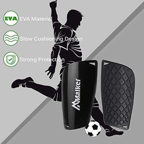 Malker Soccer Shin Guards for Kids Youth Adults Shin Guards Pads with Lower Leg Sleeves, Lightweight and Compact, Protective Soccer Equipment (White L) - Image 4
