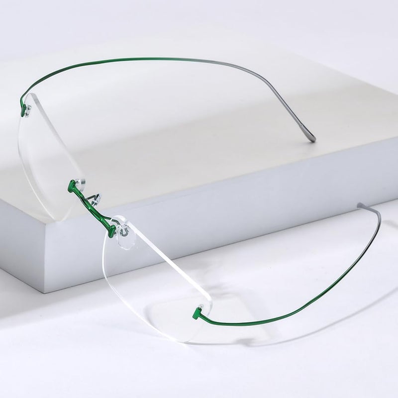 FONEX Titanium Glasses Frame,Rimless Frameless Optical Eyewear Eyeglasses for Men and Women F85634 - Image 2