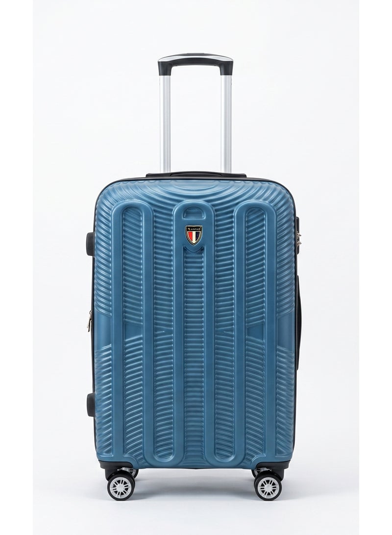 Asfar XT-124 Set of 3 Luggage Bags (28/24/20) Inch | Hard Case Travel Bag Trolley Luggage ABS Lightweight Suitcase with 4 Spinner Wheels| Blue - Image 2