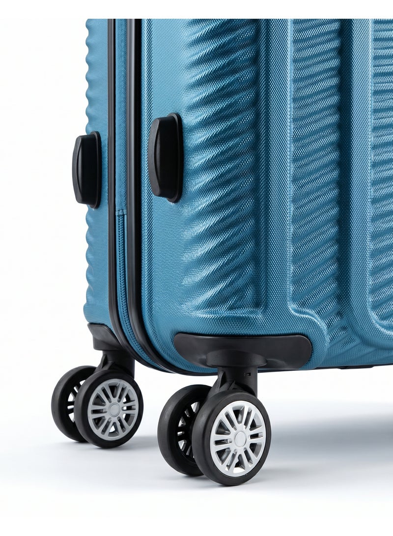 Asfar XT-124 Set of 3 Luggage Bags (28/24/20) Inch | Hard Case Travel Bag Trolley Luggage ABS Lightweight Suitcase with 4 Spinner Wheels| Blue - Image 5