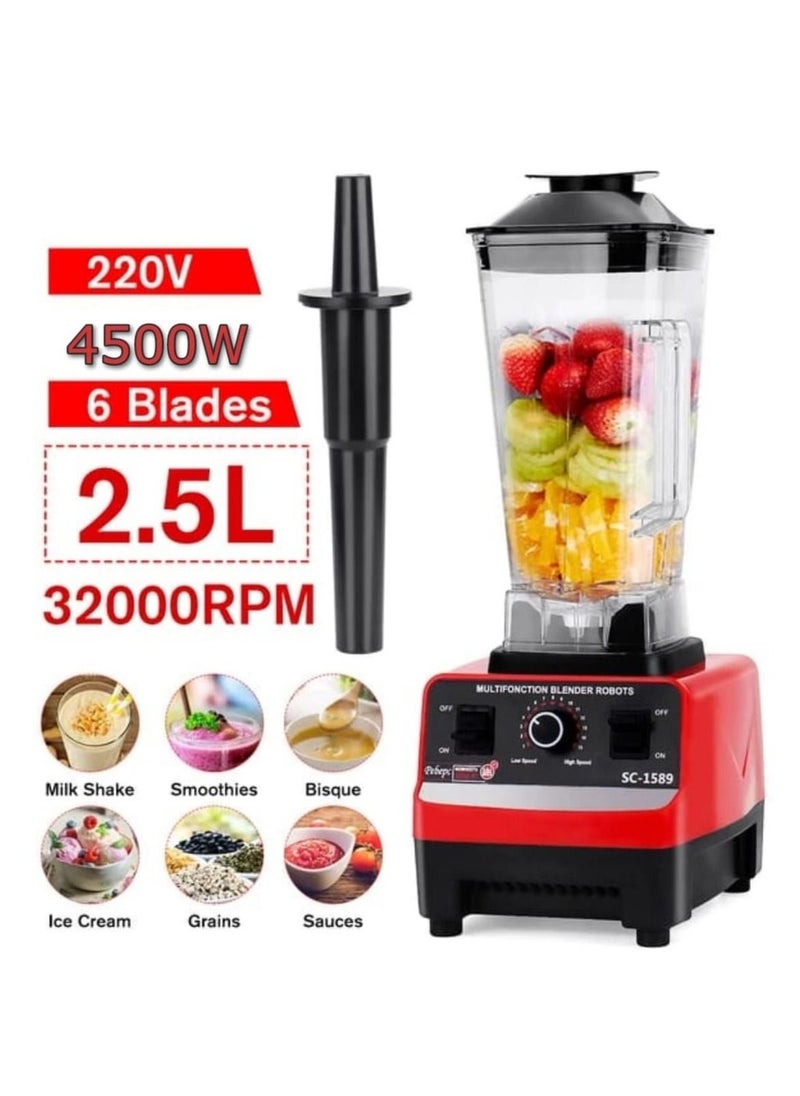 2.5L 4500W BPA Free Heavy Duty Blender Mixer Electric High Speed Juicer Food Processor Ice Smoothies Crusher Blander