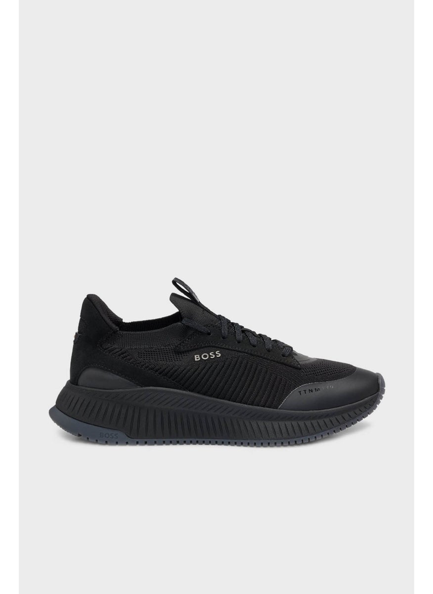 BOSS - Boss Logo Knitted Detailed Fishbone Sole Sneaker Shoes Men's Shoes 50498904 002 - Image 1