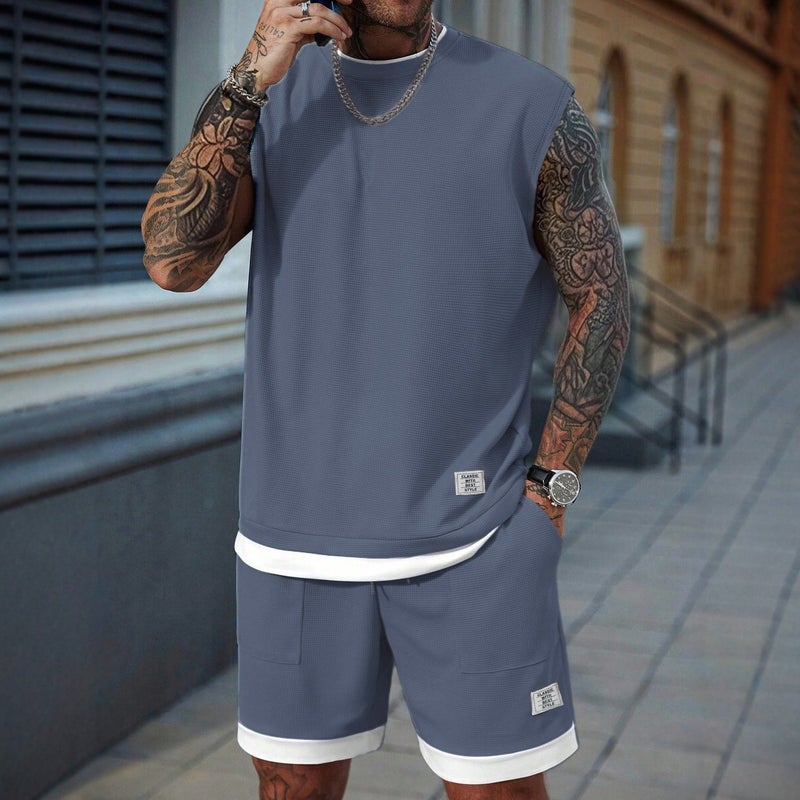Men's Waffle Casual Tracksuit Set 2026 Summer - Image 3