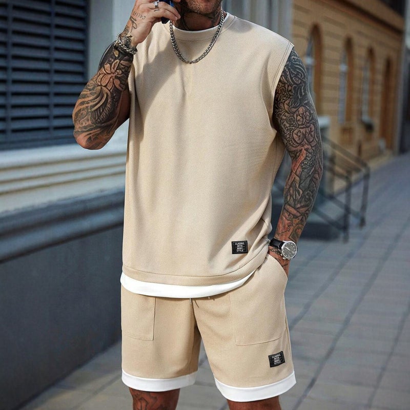Men's Waffle Casual Tracksuit Set 2026 Summer - Image 2
