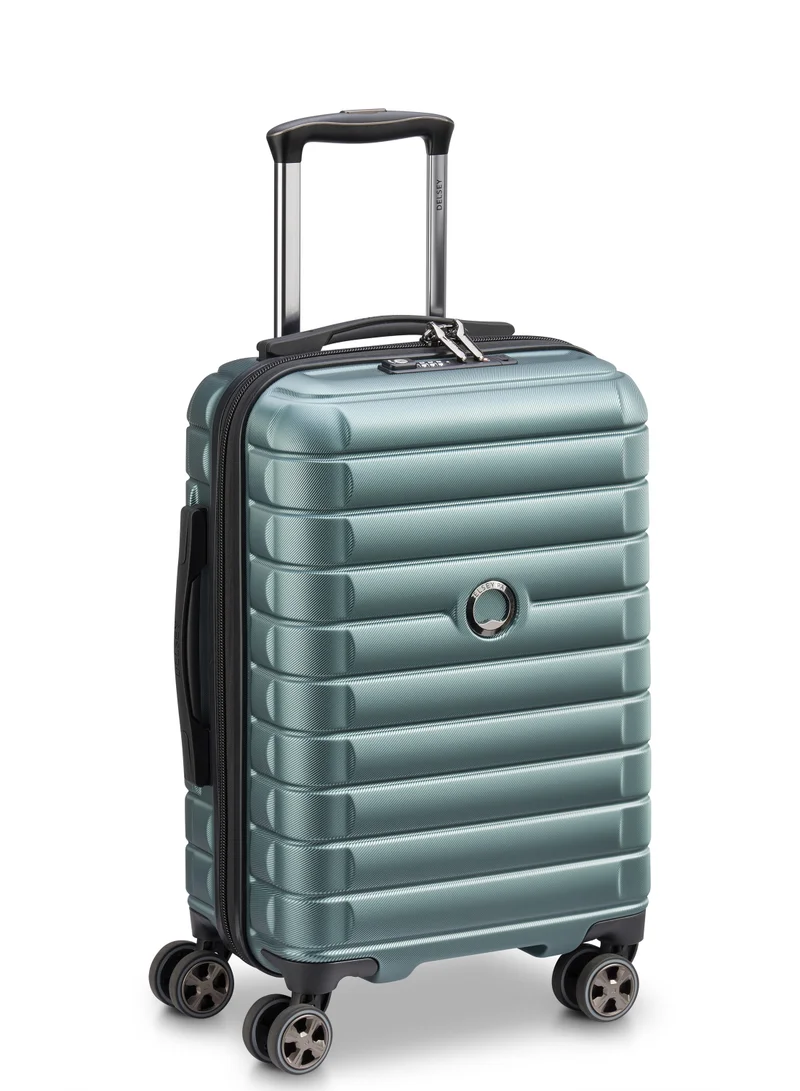 DELSEY Paris Helium Shadow 5.0 55cm Hardcase 4 Double Wheel Cabin Luggage Trolley - Green