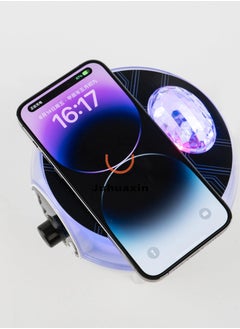 Generic Bluetooth Speaker with Lights, 15W Wireless Charger with Ambient Lighting, 5 in 1 Galaxy Star Projector Table Lamp and Alarm Clock, Night Light Bedside Lamp for Bedroom Home Decor Birthday Gifts  - Image 1