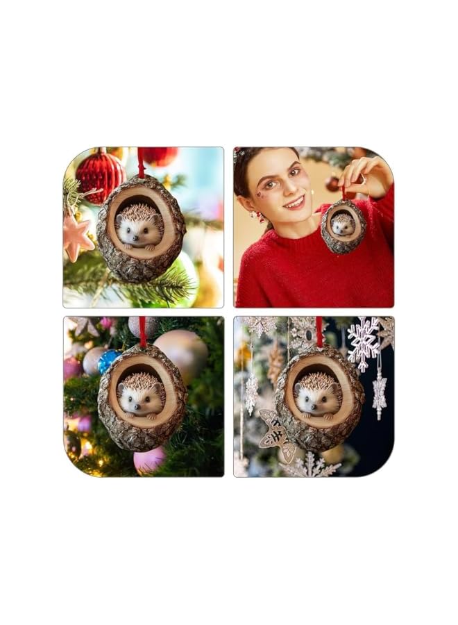 The Bros Animal Christmas Tree Decorations, Family Christmas Decorations, Christmas Tree Animal Patterns 2D Acrylic Decorations, Christmas Tree Forest Animal Decorations (Owl D) - Image 3