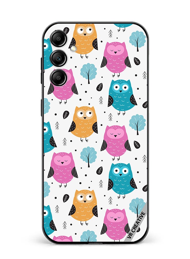 VR CREATIVE Protective Case Cover For Samsung Galaxy A55 Owls Seamless Pattern Design Multicolour - Image 1