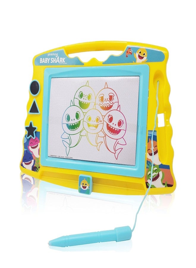 Lollipop Baby Shark Magnetic Drawing Board with Stylus and 3 Stamps, for Boys or Girls (Blue)… - Image 1