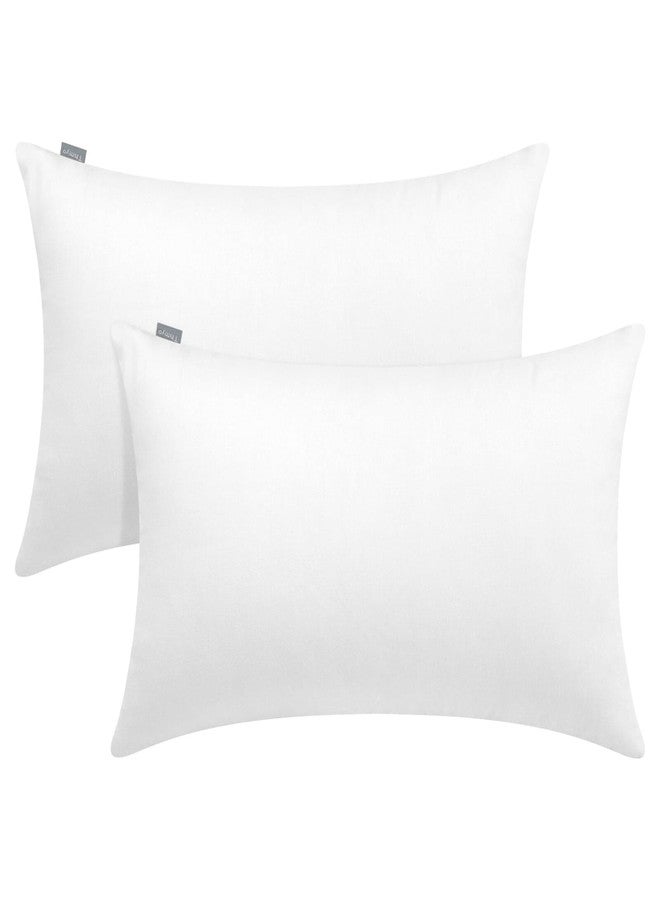 Thmyo 2 Pack Cotton Lumbar Comfortable Solid Decorative Throw Pillow Case Rectangle Cushion Cover Pillowcase Blank Pillow Covers White DIY Throw Pillowcase(12x20 inch/30x50cm, No Inserts) - Image 1