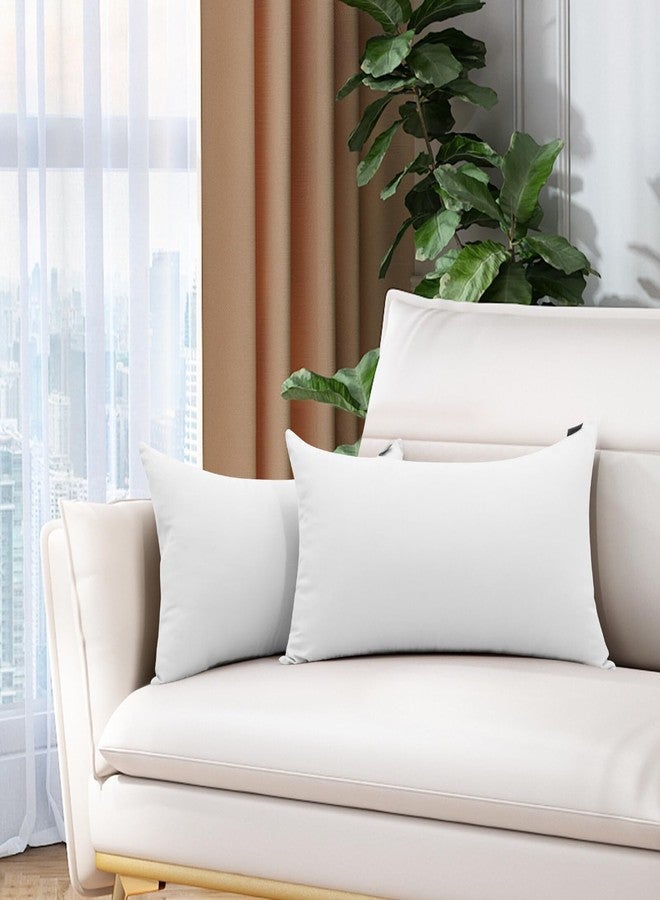 Thmyo 2 Pack Cotton Lumbar Comfortable Solid Decorative Throw Pillow Case Rectangle Cushion Cover Pillowcase Blank Pillow Covers White DIY Throw Pillowcase(12x20 inch/30x50cm, No Inserts) - Image 2