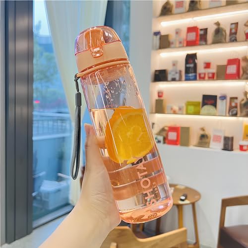 THE VENTI SHOTAY COOL Unbreakable Water Bottle with Sipper BPA Free Tritian, Leak-Proof Water Bottle Ideal for Office, Sports, School, Gym (Peach -820ML) - Image 1