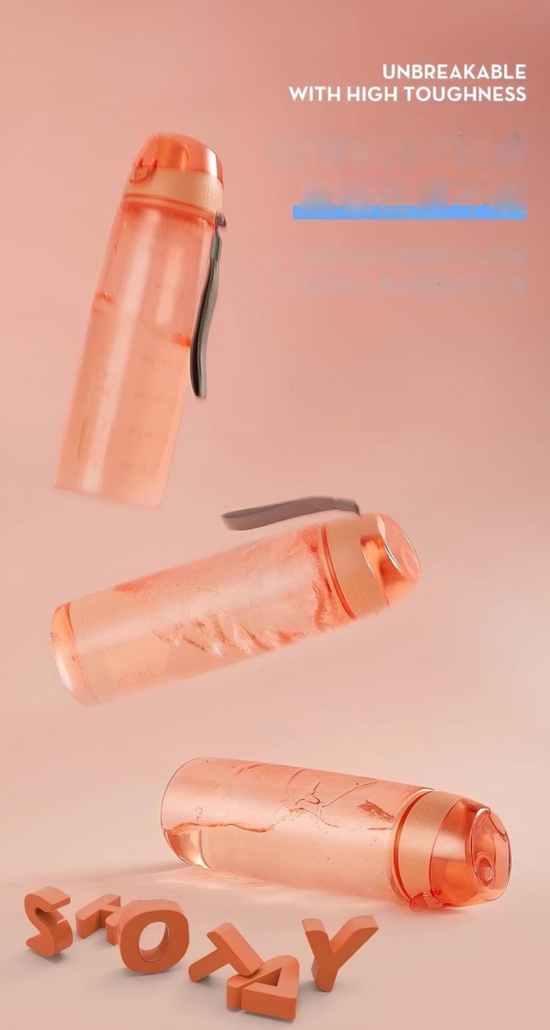 THE VENTI SHOTAY COOL Unbreakable Water Bottle with Sipper BPA Free Tritian, Leak-Proof Water Bottle Ideal for Office, Sports, School, Gym (Peach -820ML) - Image 4