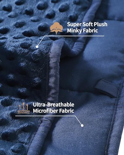 Mr. Sandman Weighted Blanket for Adults, Minky Heavy Blanket for Woman, Man Sleeping/Calm, Soft and Cozy Weighted Throw Blankets, Machine Washable, 48 x 72in, 15 lbs, Navy Blue - Image 3