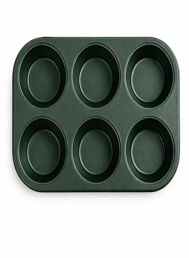 Wee's Beyond Non-Stick Muffin Pan 6 Cup - Easy Release Cupcake Pan 10.5 x 7.5 Inch Carbon Steel Muffin Tray for Baking - Durable Muffin Tins for Cupcakes, Muffins & Mini Cakes - Easy Clean Cupcake Tin - Image 1