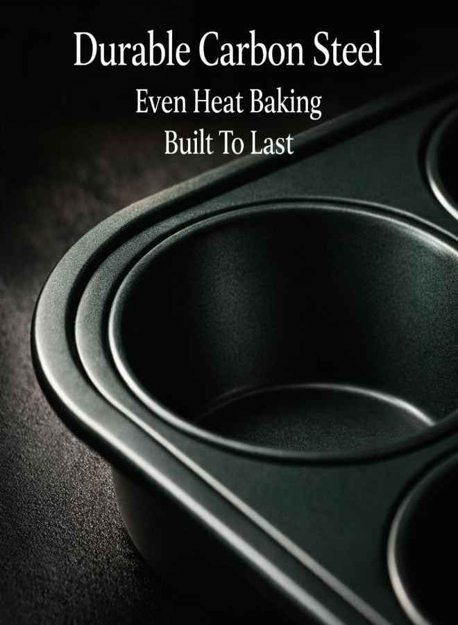 Wee's Beyond Non-Stick Muffin Pan 6 Cup - Easy Release Cupcake Pan 10.5 x 7.5 Inch Carbon Steel Muffin Tray for Baking - Durable Muffin Tins for Cupcakes, Muffins & Mini Cakes - Easy Clean Cupcake Tin - Image 3