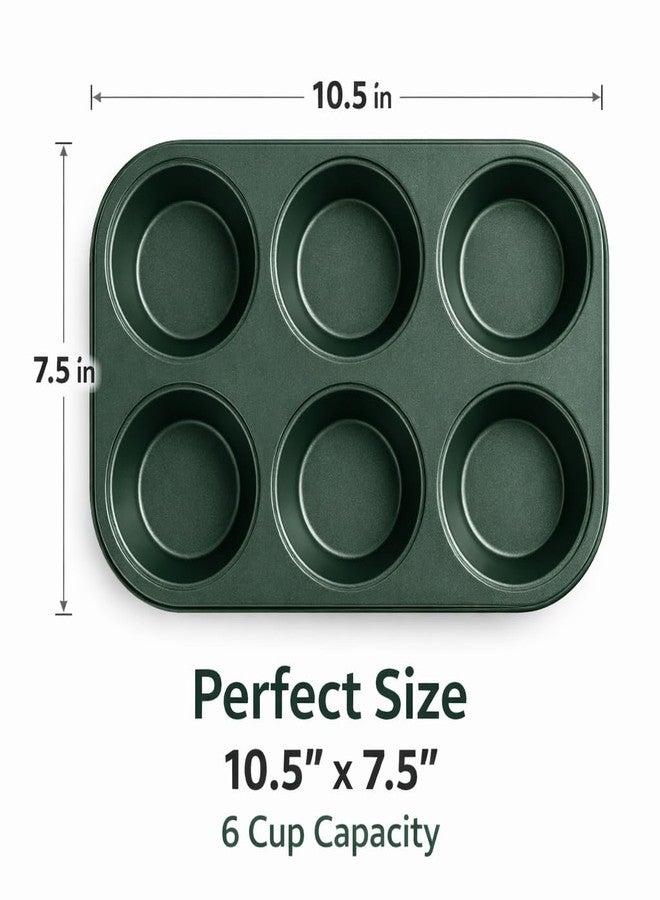 Wee's Beyond Non-Stick Muffin Pan 6 Cup - Easy Release Cupcake Pan 10.5 x 7.5 Inch Carbon Steel Muffin Tray for Baking - Durable Muffin Tins for Cupcakes, Muffins & Mini Cakes - Easy Clean Cupcake Tin - Image 2