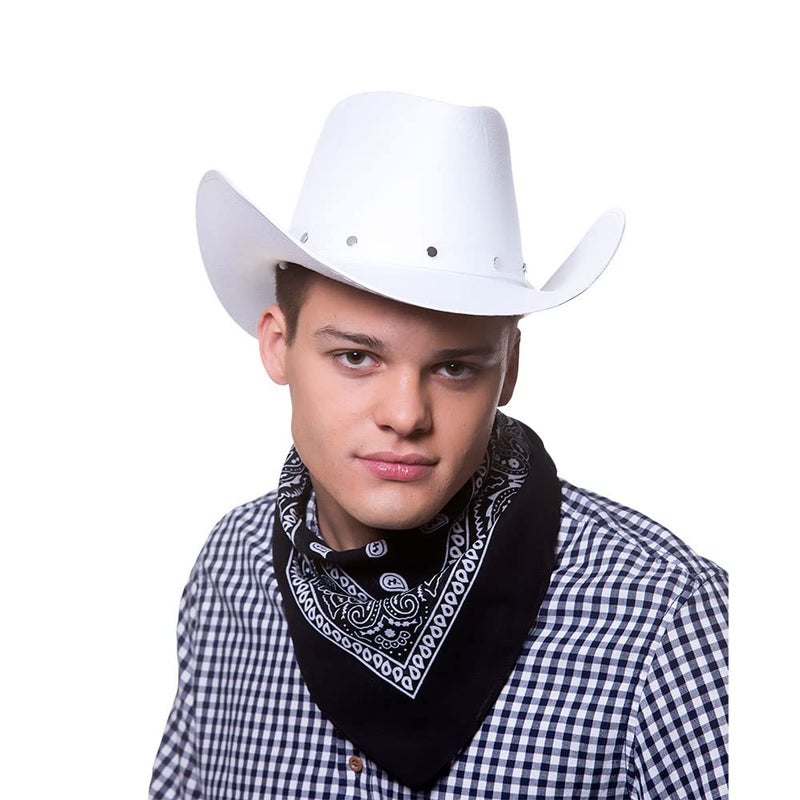 Wicked Adult White Texan Country Cowboy Hat Western Fancy Dress Accessory - Image 3
