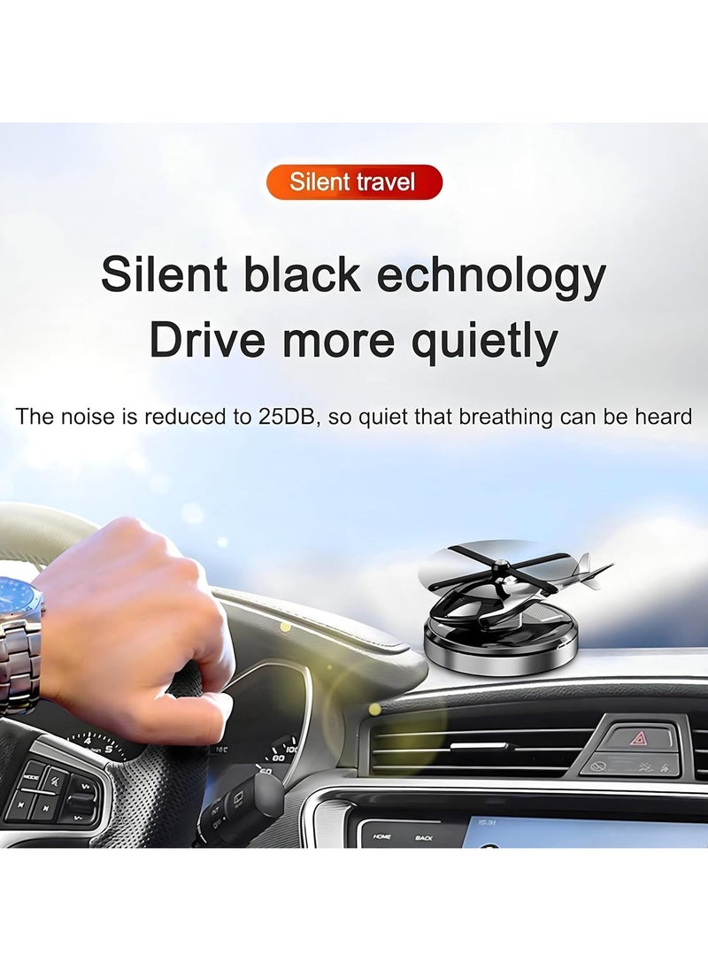 Serenova Car Accessories Interior – Helicopter Solar Energy Rotating Aromatherapy Air Freshener for Car and Home, Silver Aviation Alloy Diffuser, Car Perfume and Car Fragrance  - Image 5