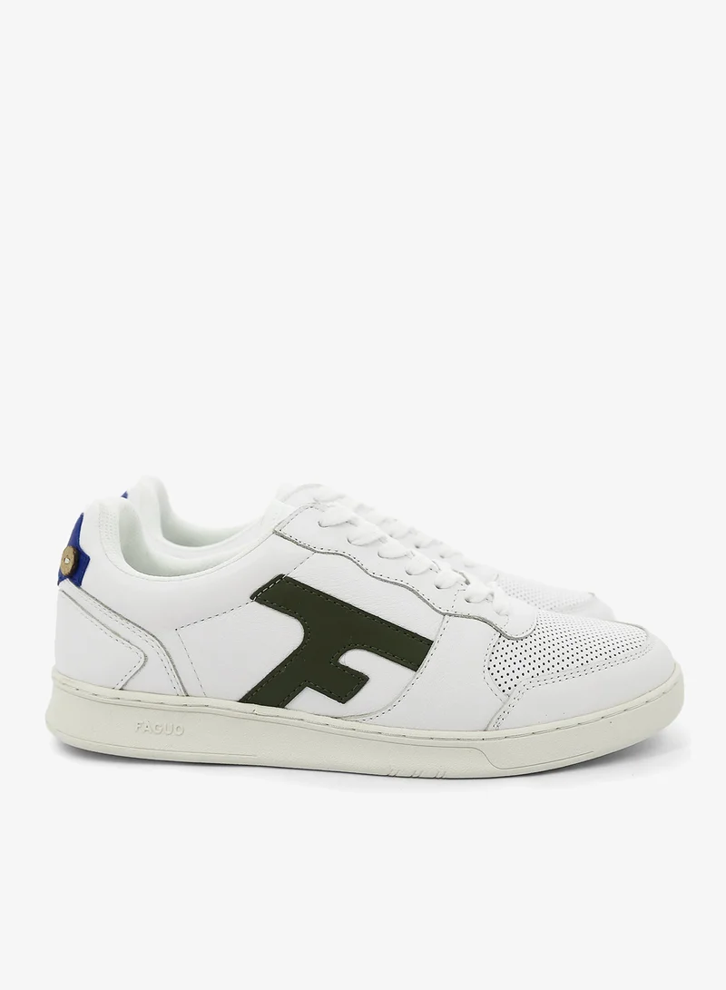 Faguo Hazel - White, Kaki & Blue sneakers in Leather