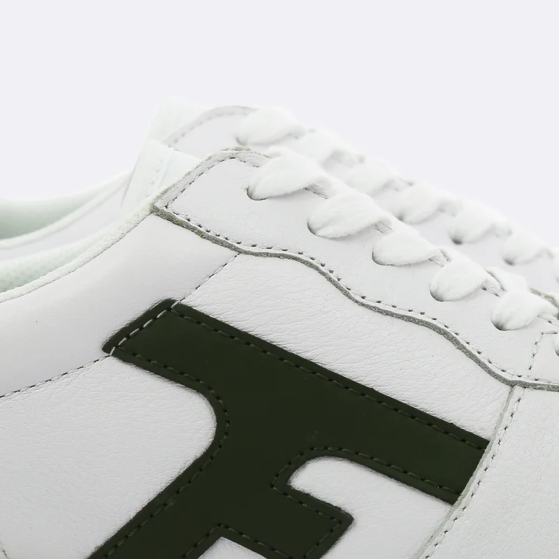 Faguo Hazel - White, Kaki & Blue sneakers in Leather
