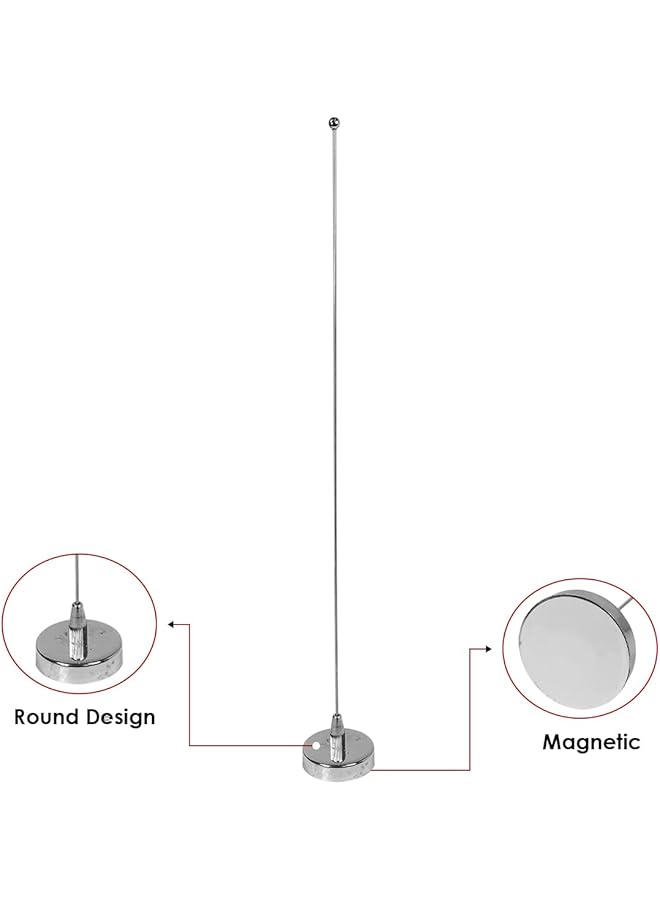Generic Universal Steel Mobile Antenna - Model Jba 229-1, Flexible Antenna Radio Antenna Booster Signal Roof Mast Replacement Gray, High Signal Reception With Magnetic Base, Waterproof & Dustproof  - Image 2