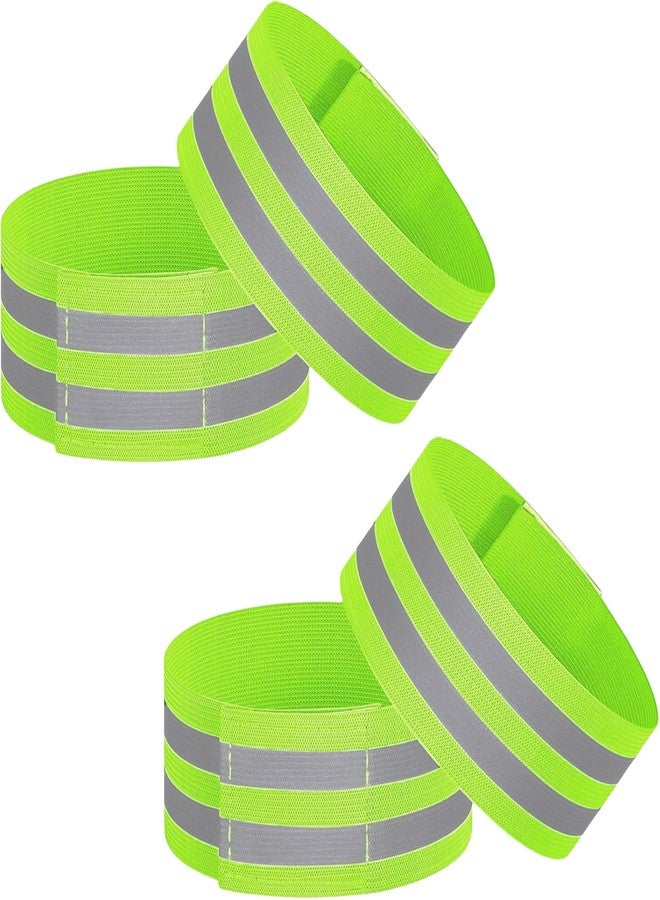 VVS 4 Pack of High Visibility Reflective Bands Wristbands for Cycling Running Arm Wrist Ankle Bands Leg Straps and as Bike Pants Cuff Clip - Image 1
