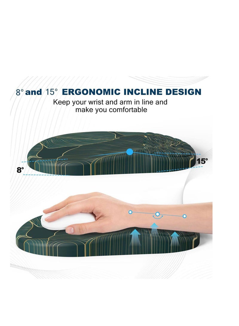 Mouse pad with Gel  foam Cushion - Ergonomic Mouse pad with Wrist Rest - Non-Slip & Waterproof - Memory Foam Mouse Mat with Wrist Pad, Hand Rest Gel Pad Mouse, Keyboard, Computer - Image 2
