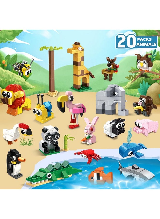 Hogokids HOGOKIDS Party Favors for Kids - 20 Pack Animals Building Blocks Toy for Easter Gifts Goodie Bags Stocking Stuffer Classroom Prizes Building Set, Valentines Day Birthday Gift for Boys Girls Ages 6-12  - Image 3