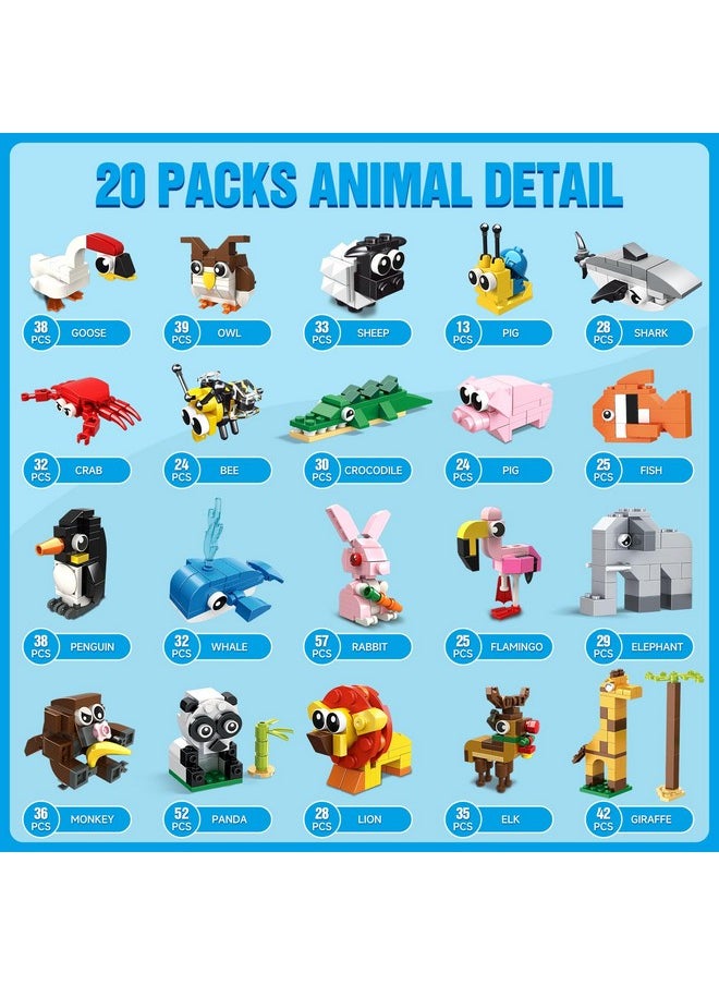 Hogokids HOGOKIDS Party Favors for Kids - 20 Pack Animals Building Blocks Toy for Easter Gifts Goodie Bags Stocking Stuffer Classroom Prizes Building Set, Valentines Day Birthday Gift for Boys Girls Ages 6-12  - Image 5
