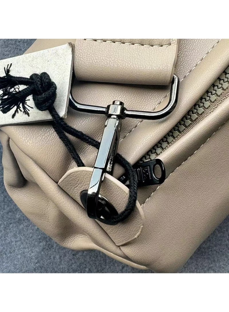 ESSENTIALS Mini Barrel Travel Bag - Full PU Material, Super Soft Texture Like Lambskin, Compact and Portable, Suitable for Travel/Daily Use (Can Be Carried by Hand or Over the Shoulder) - Image 3