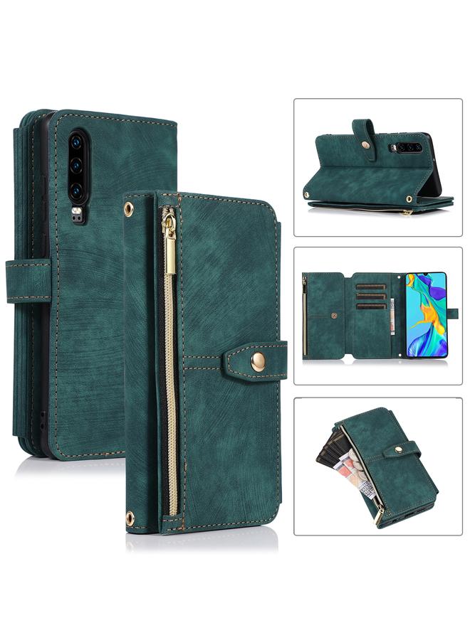 اس-توب جراب هاتف Huawei P30 Dream مزود بمحفظة جلدية بسحاب تتسع لـ 9 بطاقات - Image 1