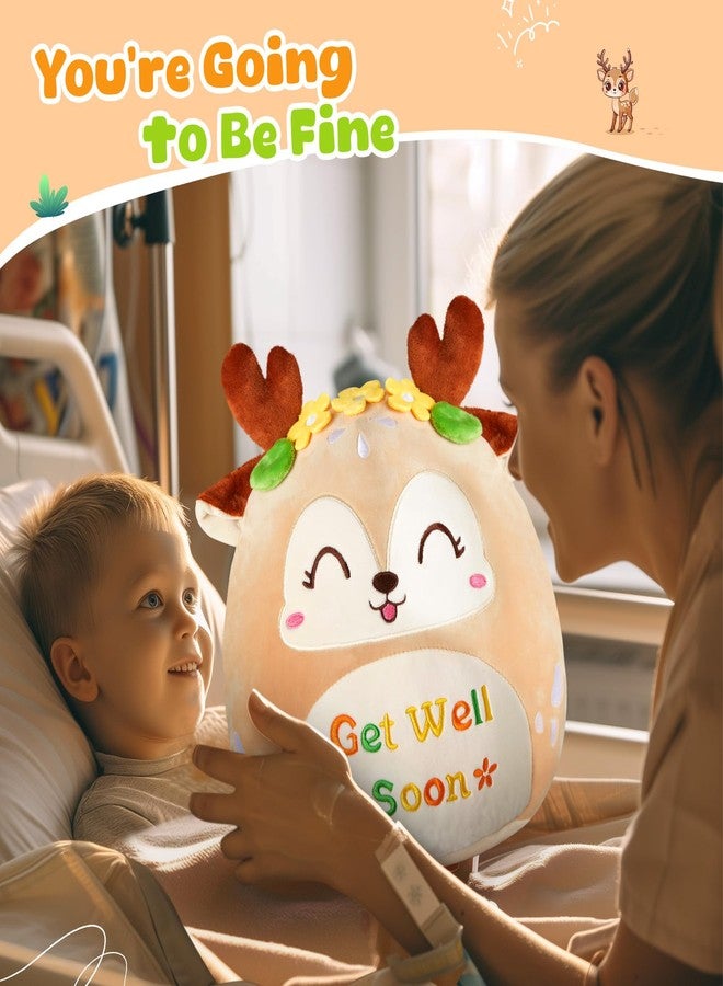 CozyWorld وسادة كوزي وورلد القطيفة على شكل غزال سيكا مقاس 12 بوصة، هدية مثالية للشفاء العاجل للنساء والفتيات والأطفال. دمية غزال ناعمة، وسادة عناق لطيفة محشوة، هدية مثالية للشفاء العاجل للنساء والفتيات والأطفال. - Image 2