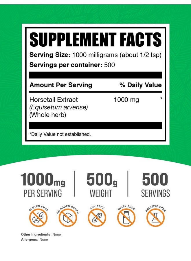 BULKSUPPLEMENTS.COM Horsetail Extract Powder - Horsetail Supplement, from Horsetail Herb - Silica Supplements, Gluten Free, 1000mg per Serving, 500g (1.1 lbs) (Pack of 1) - Image 2