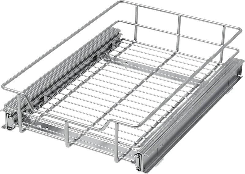 STORKING Pull Out Cabinet Organizer 14" W X 17" D, Slide Out Drawers For Kitchen Organizers and Storage, Pull Out Drawers For Cabinets Capacity Heavy Duty Caddy, Cabinet Shelves Chrome-Plated, Bathroom Pantry - Image 1