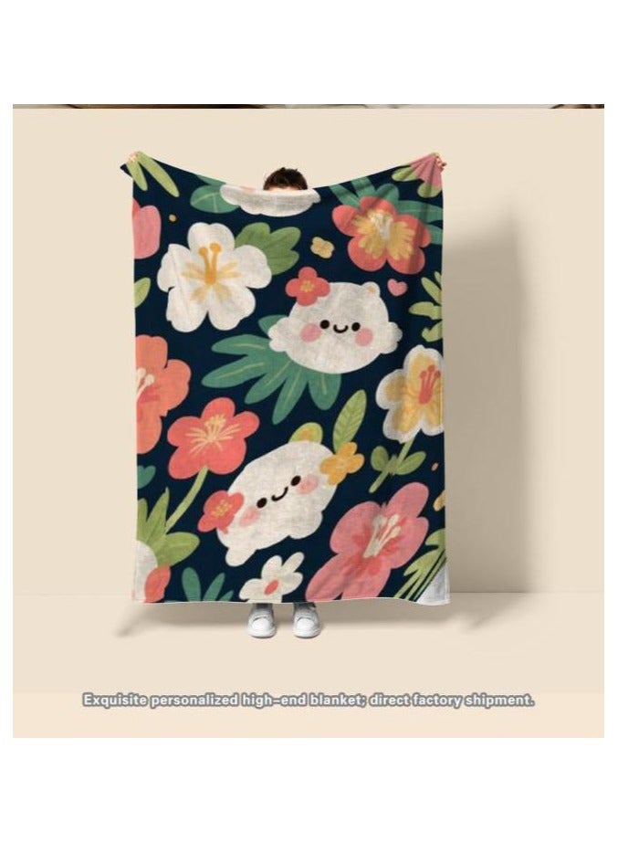 general Flannel thin blanket (warm and comfortable, suitable for sleep, gaming, dust removal and sandproof) 150cm*200cm - 1025 - Image 1