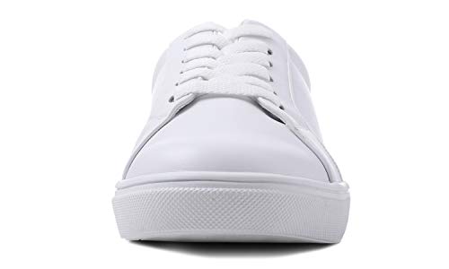 FEVERSOLE Women's Featured PU Leather Colorful Lace Up Sneaker White Size 8.5 M US - Image 4