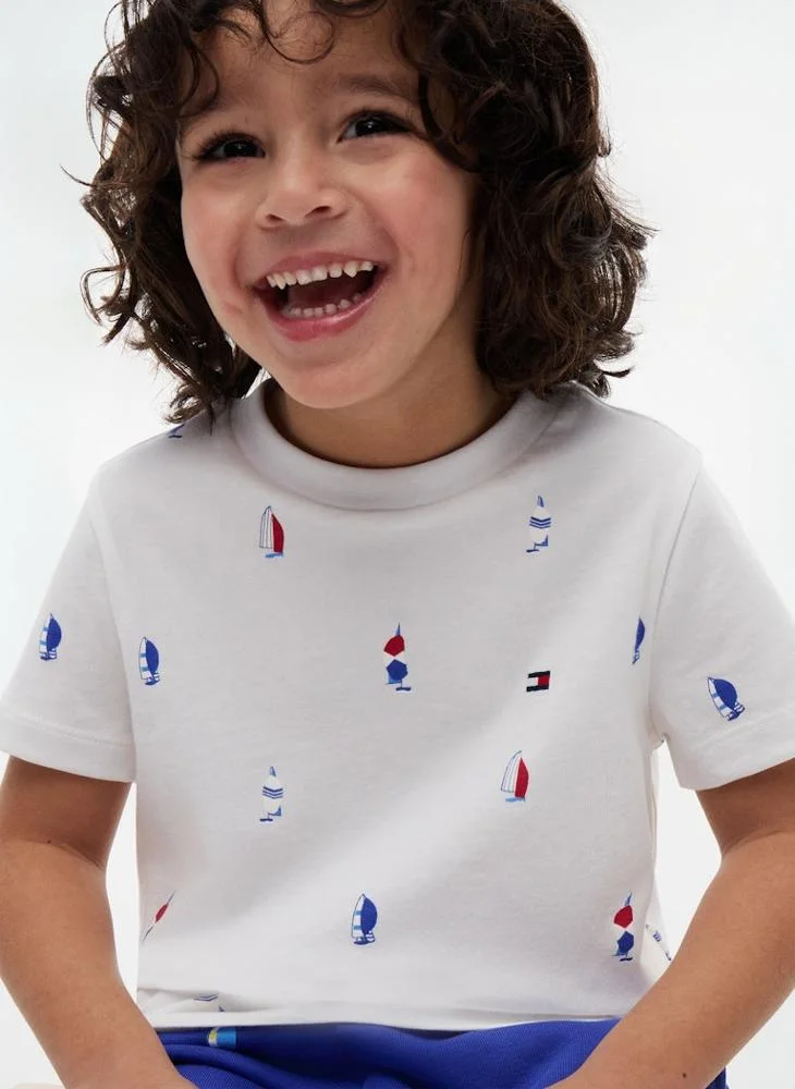 Tommy Hilfiger White Print Jersey Top for Men | Best Price UAE